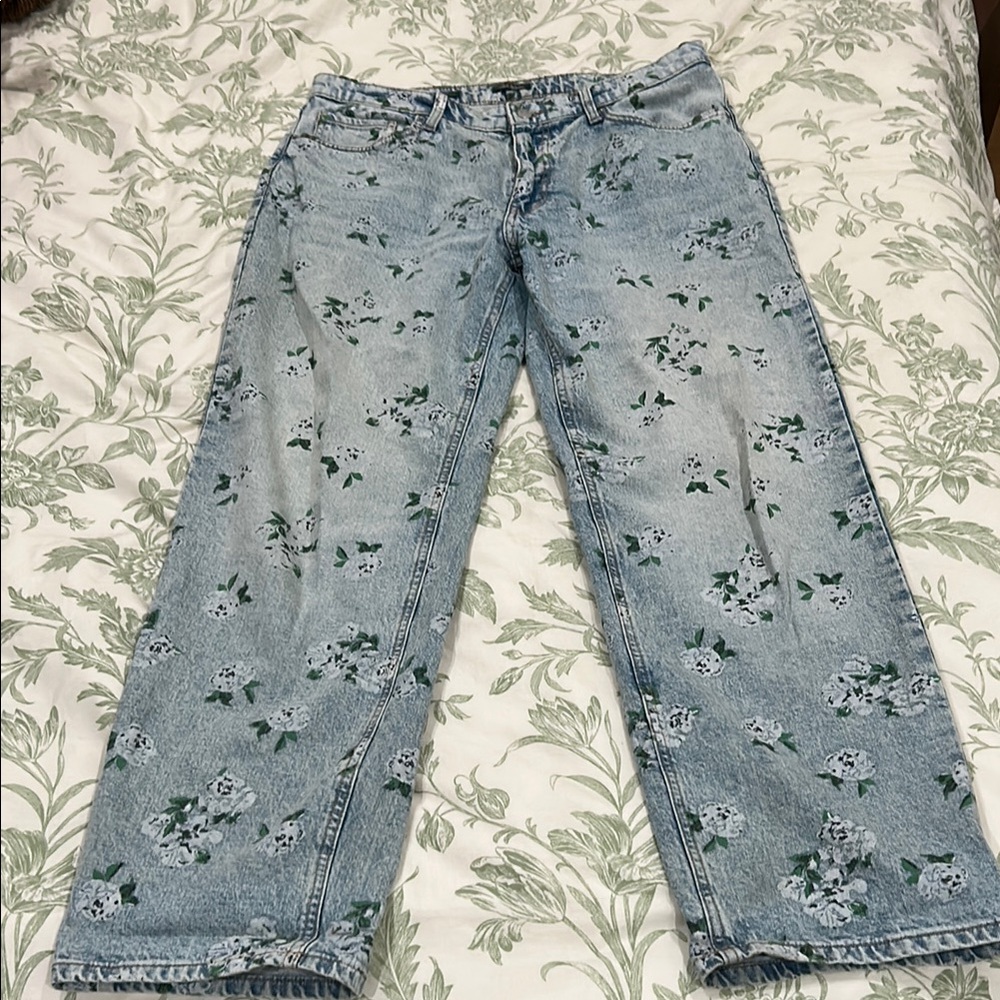 Floral Blue Women's Jeans